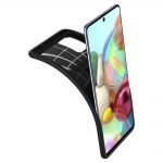 Samsung  Galaxy A41 Silicone Zwart Spigen Armor back cover hoesje