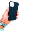 Apple iPhone 12 Mini Zwart Stevige Silicone achterkant hoesje