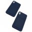 Apple iPhone XR Blauw Luxe achterkant TPU hoesje met Pasjes - Donker Blauw