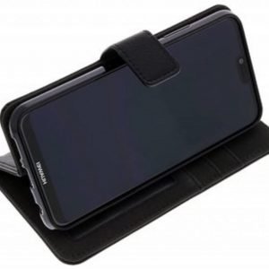 Huawei Y6-2018 boekcase zwart boekcase hoesje met extra vakjes voor pasjes en geld