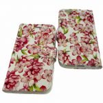 Apple iPhone 6 plus /6S Plus Roze Bloem Print Portemonnee hoesje