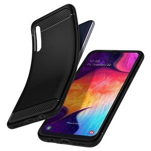 Samsung Galaxy A50 Zwart Spigen Back cover hoesje