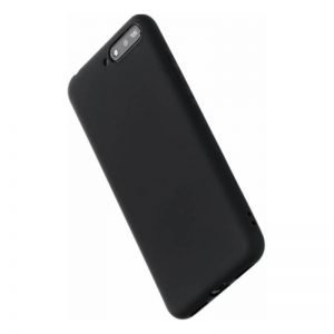 Huawei Y6-2018 silicone zwart hoesje met gratis Tempered Glass Screenprotector