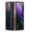 Samsung Galaxy Z Fold 3 Stevige Carbon Achterkant Hoesje - Blauw