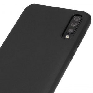 Samsung Galaxy A70 Back Cover Silicone zwart hoesje-binnenkant Microvezel