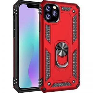 Apple iPhone 14 Pro Max Rood Ring Kickstand Back Cover Telefoonhoesje