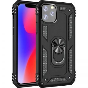 Apple iPhone 14 Zwart Ring Kickstand Back Cover Telefoonhoesje