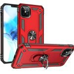 Apple iPhone 14 Rood Ring Kickstand achterkant Telefoonhoesje