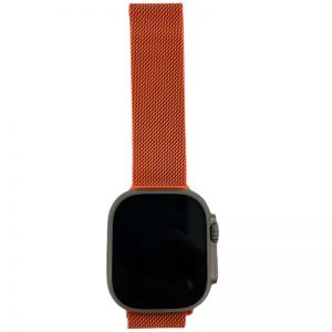 Horloge Bandje Geschikt voor Apple Watch Milanees 38/40/41 mm Oranje - Roestvrij staal - Magneet Sluiting