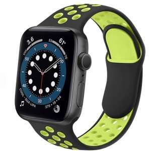Sportband – Apple Watch Bandje 42/44/ 45/49 mm Roze Zwart Geel