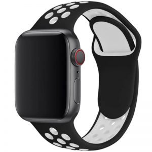 Sportband – Apple Watch Bandje 38/40/41 mm Zwart Wit