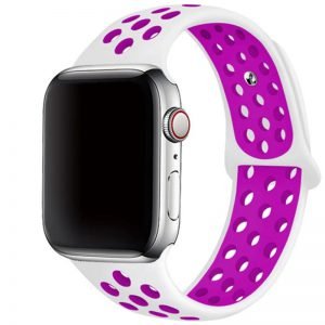 Sportband – Apple Watch Bandje 38/40/41 mm Roze Wit