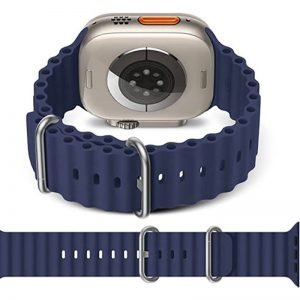 Horloge Bandje Geschikt voor Apple Watch- Ocean Sportband- iWatch 42/44/ 45/49 mm Blauw Kleur