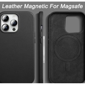 Apple iPhone 12 Pro Max PU Leer Magsafe Zwart Hoesje