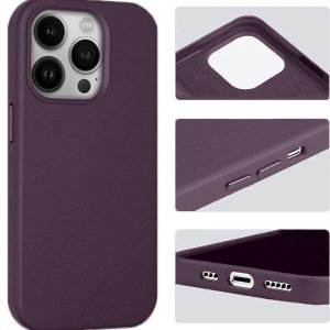Apple iPhone 13 Pro PU Leer Magsafe Elegant Paars Hoesje
