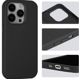 Apple iPhone 13 Pro PU Leer Magsafe Zwart Hoesje