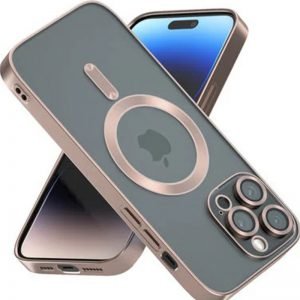 Apple iPhone12 Pro Max Camerabescherming Magsafe Roze Hoesje