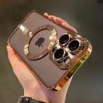 Apple iPhone 15 Pro met Camerabescherming Magsafe Roze Hoesje