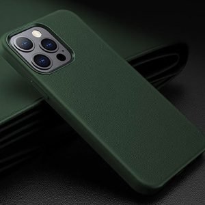 Apple iPhone 13 Pro Max PU Leer Magsafe Dennennaald Groen Hoesje