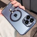 Apple iPhone12 Pro Max Camerabescherming Magsafe Donker Blauw Hoesje