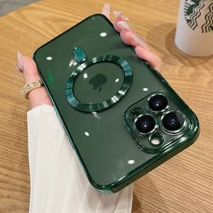 Apple iPhone12 Pro Max Camerabescherming Magsafe Groen Hoesje