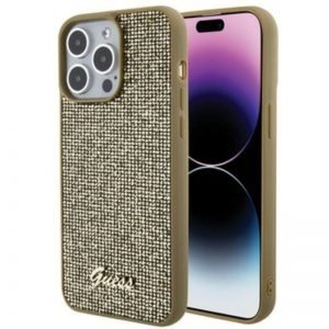APPLE iPhone 15 PRO MAX ORIGINELE CASE GUESS DISCO METALEN HARDCASE GOUDE HOESJE