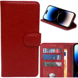 Apple iPhone 16 Book Case Portemonnee Hoesje - Rood