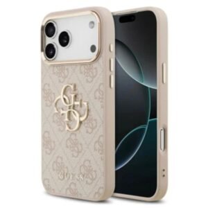 Guess 4G Metal Logo hoesje geschikt voor iPhone 17 Pro Max Roze